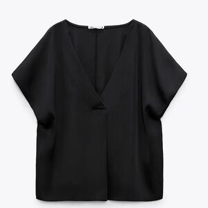 Zara silk black top